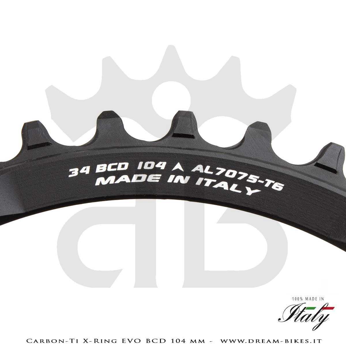 Carbon-Ti X-Ring Evo BCD 104 mm Mono-Corona Ultraleggera In Alluminio