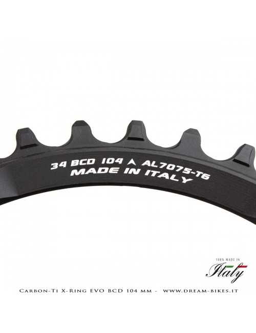 Carbon-Ti X-Ring Evo BCD 104 mm Mono-Corona Ultraleggera In Alluminio