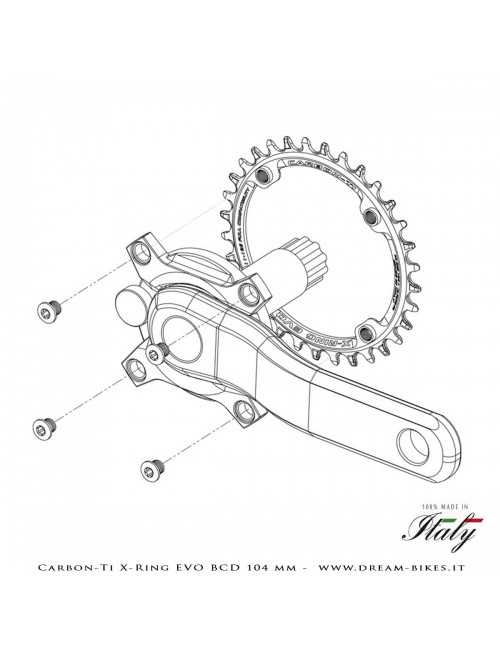 Carbon-Ti X-Ring Evo BCD 104 mm Mono-Corona Ultraleggera In Alluminio