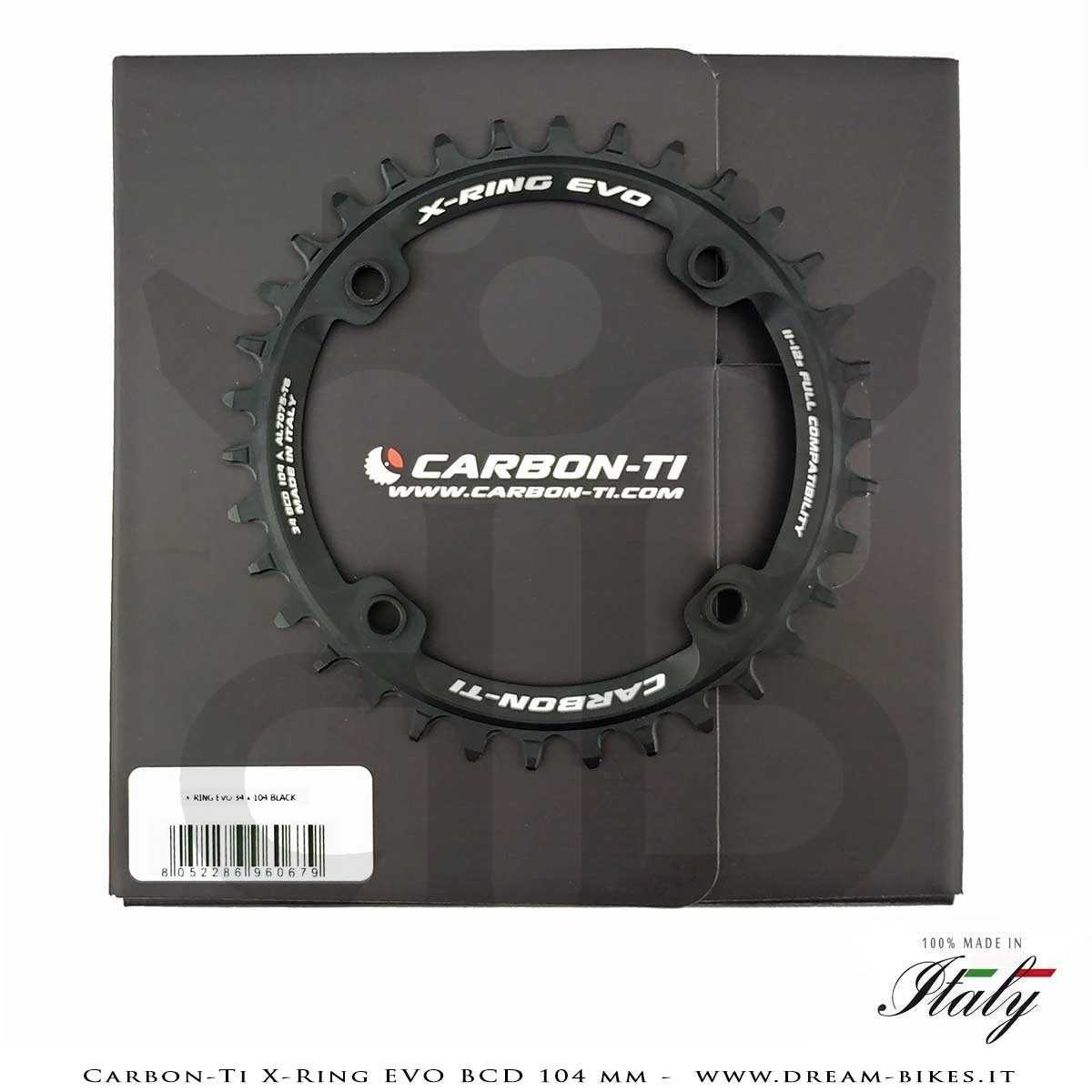 Carbon-Ti X-Ring Evo BCD 104 mm Mono-Corona Ultraleggera In Alluminio
