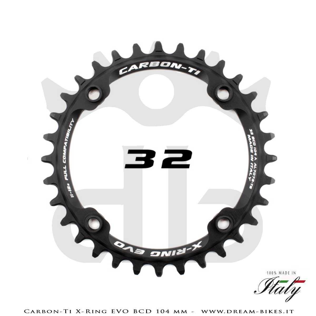 Carbon-Ti X-Ring Evo BCD 104 mm Mono-Corona Ultraleggera In Alluminio
