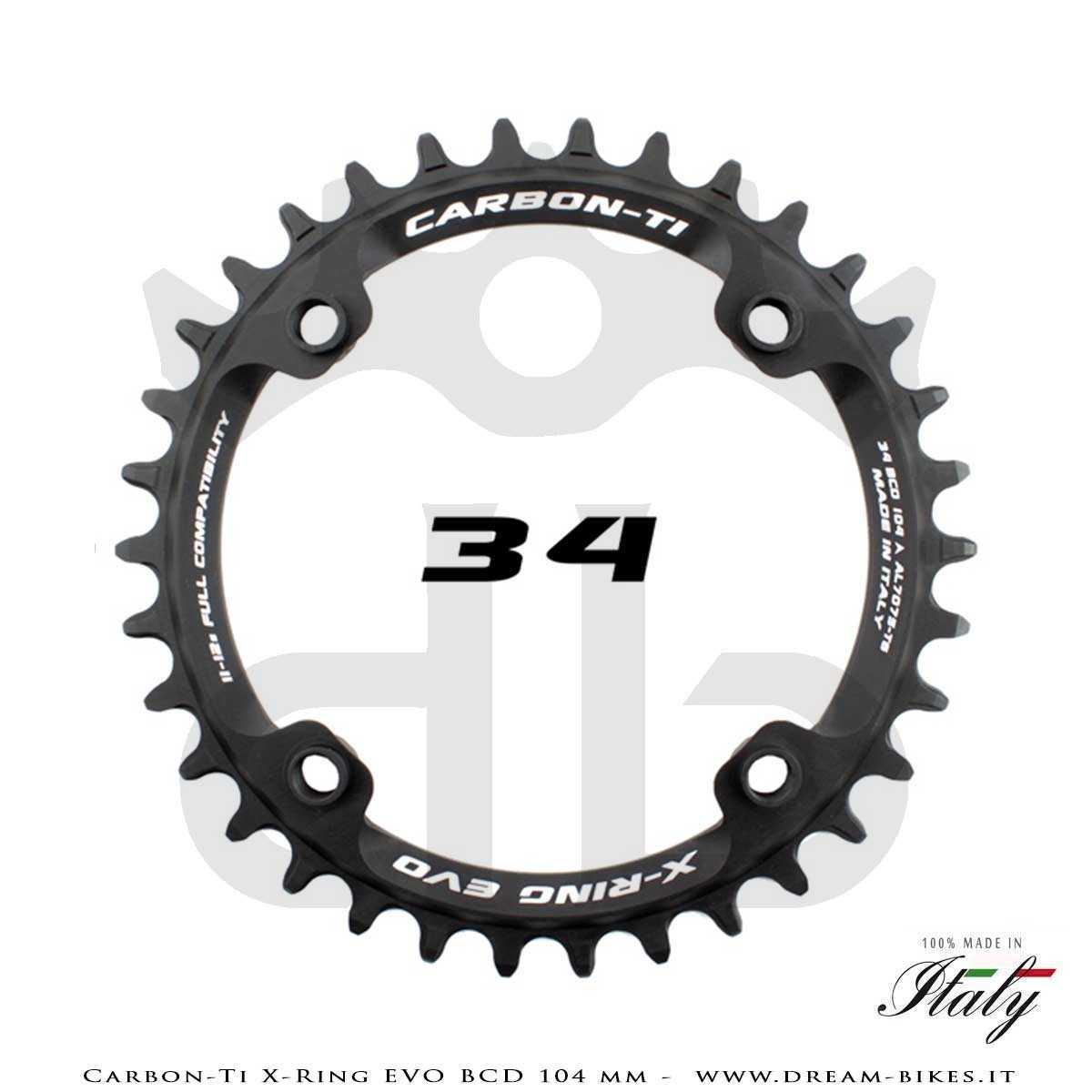 Carbon-Ti X-Ring Evo BCD 104 mm Mono-Corona Ultraleggera In Alluminio