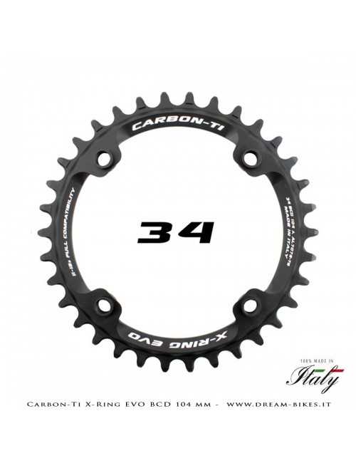 Carbon-Ti X-Ring Evo BCD 104 mm Mono-Corona Ultraleggera In Alluminio