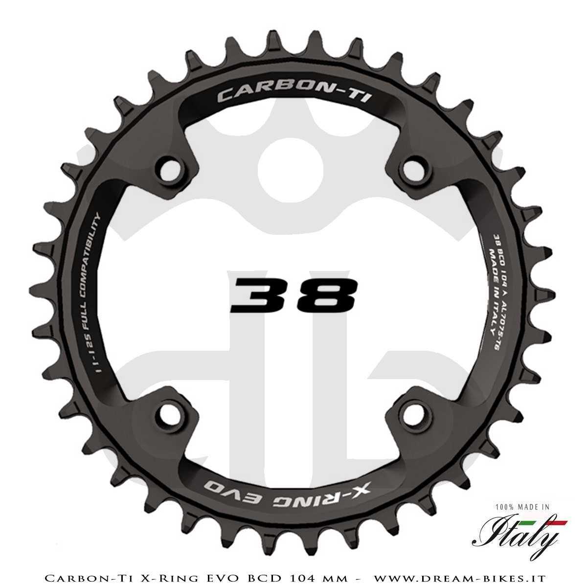 Carbon-Ti X-Ring Evo BCD 104 mm Mono-Corona Ultraleggera In Alluminio