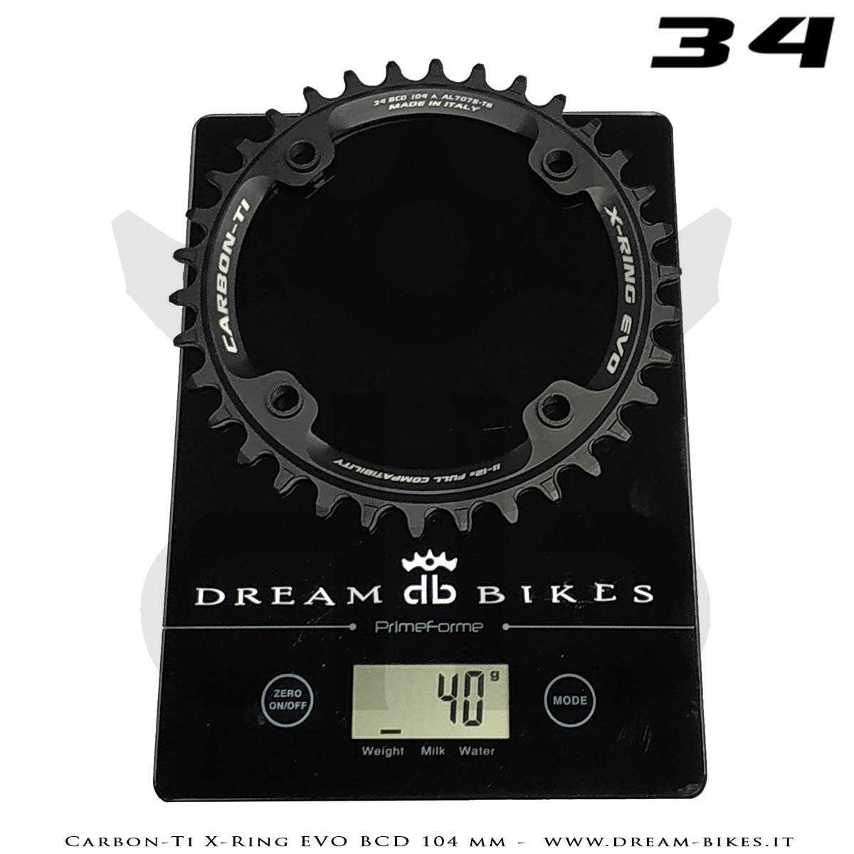 Carbon-Ti X-Ring Evo BCD 104 mm Mono-Corona Ultraleggera In Alluminio