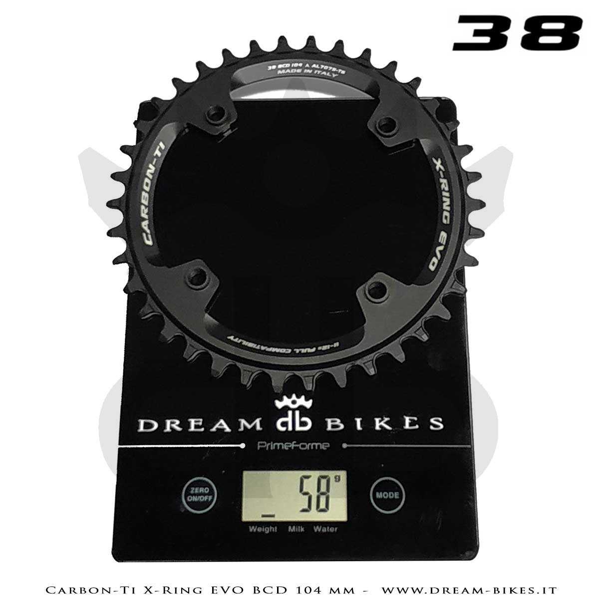 Carbon-Ti X-Ring Evo BCD 104 mm Mono-Corona Ultraleggera In Alluminio