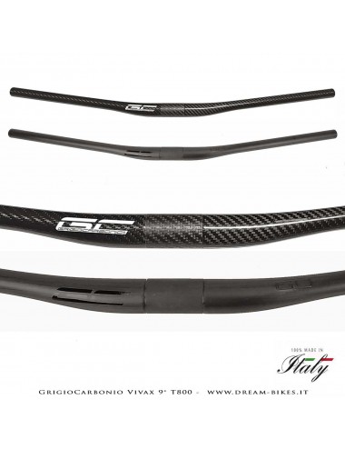 GrigioCarbonio Vivax Flat 9° T800 Curva Manubrio Carbon Ultraleggera 3K o UD