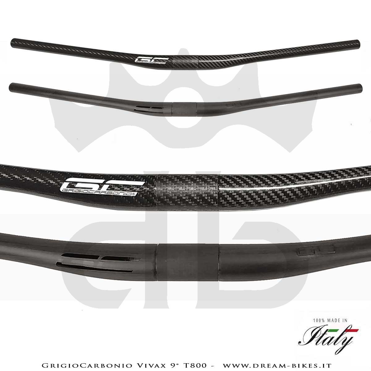 GrigioCarbonio Vivax 9° T800 Ultralight Carbon Handlebar 3K or UD