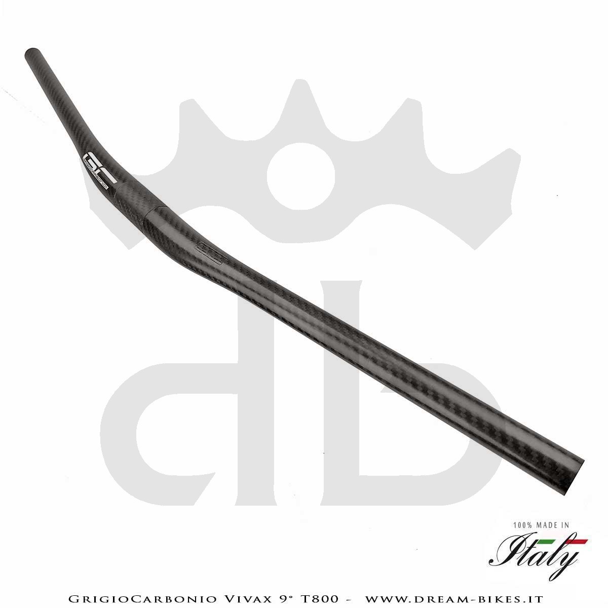 GrigioCarbonio Vivax Flat 9° T800 Curva Manubrio Carbon Ultraleggera 3K o UD