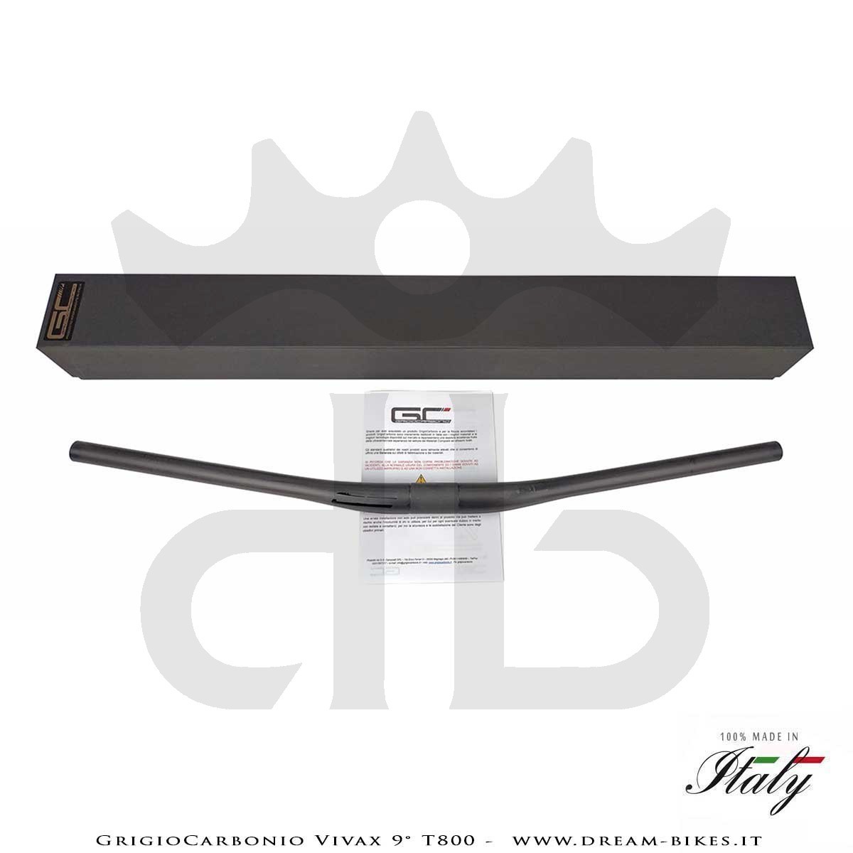 GrigioCarbonio Vivax Flat 9° T800 Curva Manubrio Carbon Ultraleggera 3K o UD