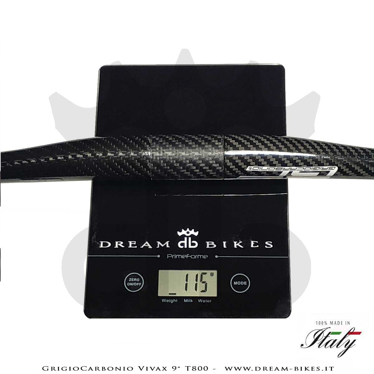 GrigioCarbonio Vivax Flat 9° T800 Curva Manubrio Carbon Ultraleggera 3K o UD