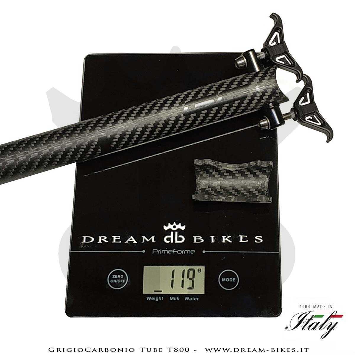 GrigioCarbonio Tube T800 Cannotto Reggisella Carbon Ultraleggero 3K o UD