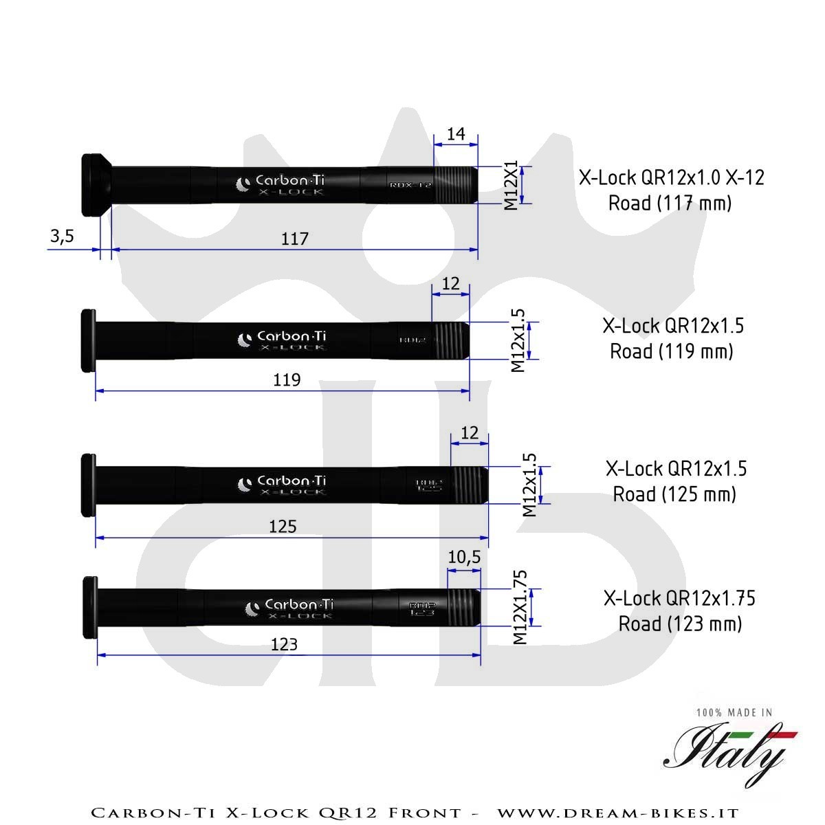 Carbon-Ti X-Lock QR12 Perno Passante Ruota Anteriore Strada