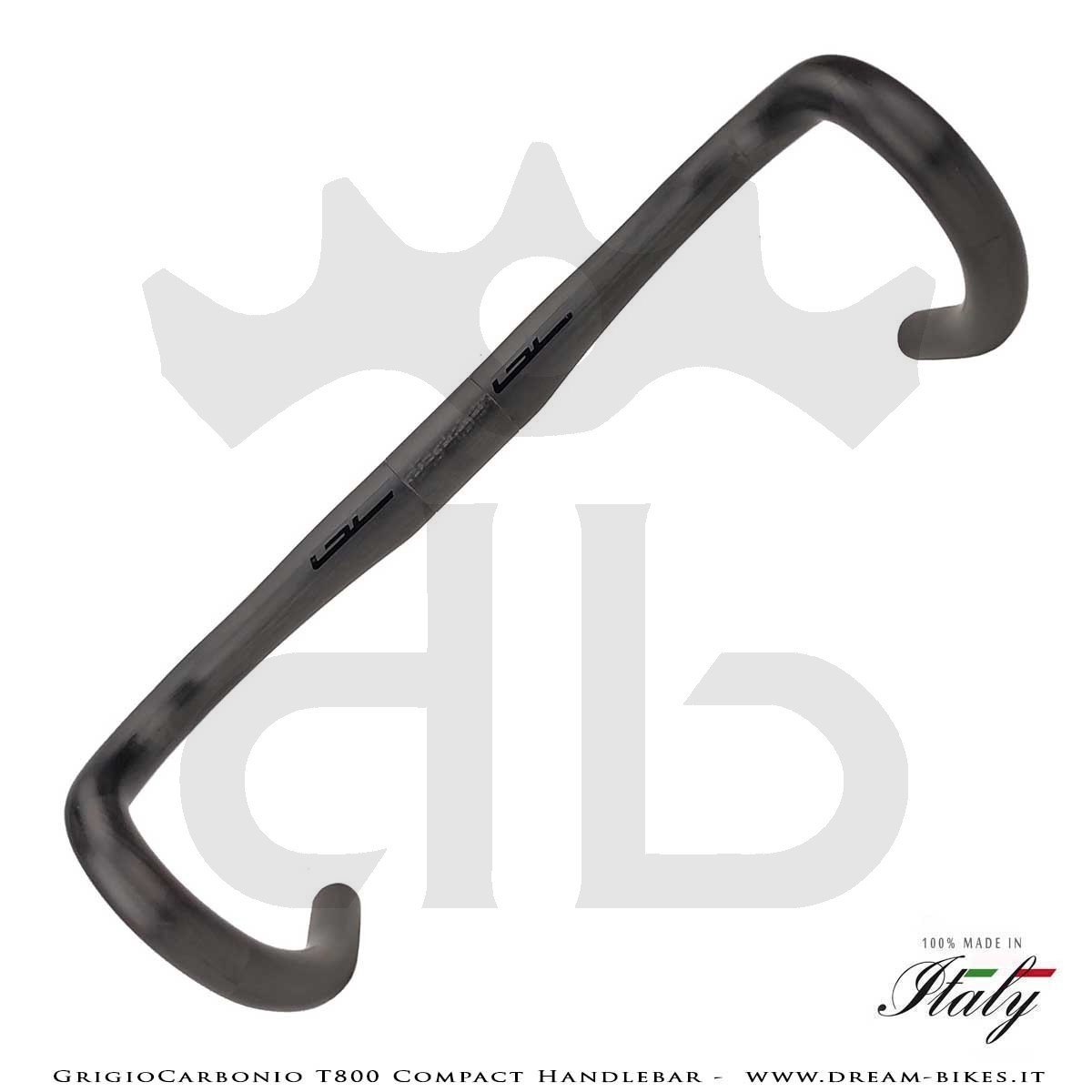 GrigioCarbonio Curva Manubrio Strada T800 Compact da 155 gr.