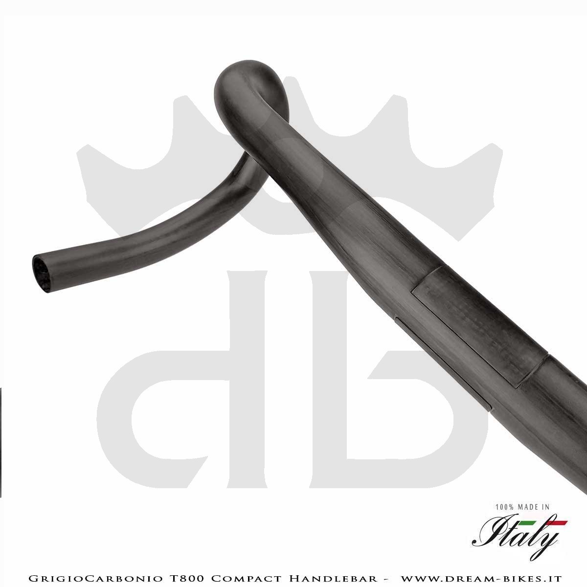 GrigioCarbonio Curva Manubrio Strada T800 Compact da 155 gr.