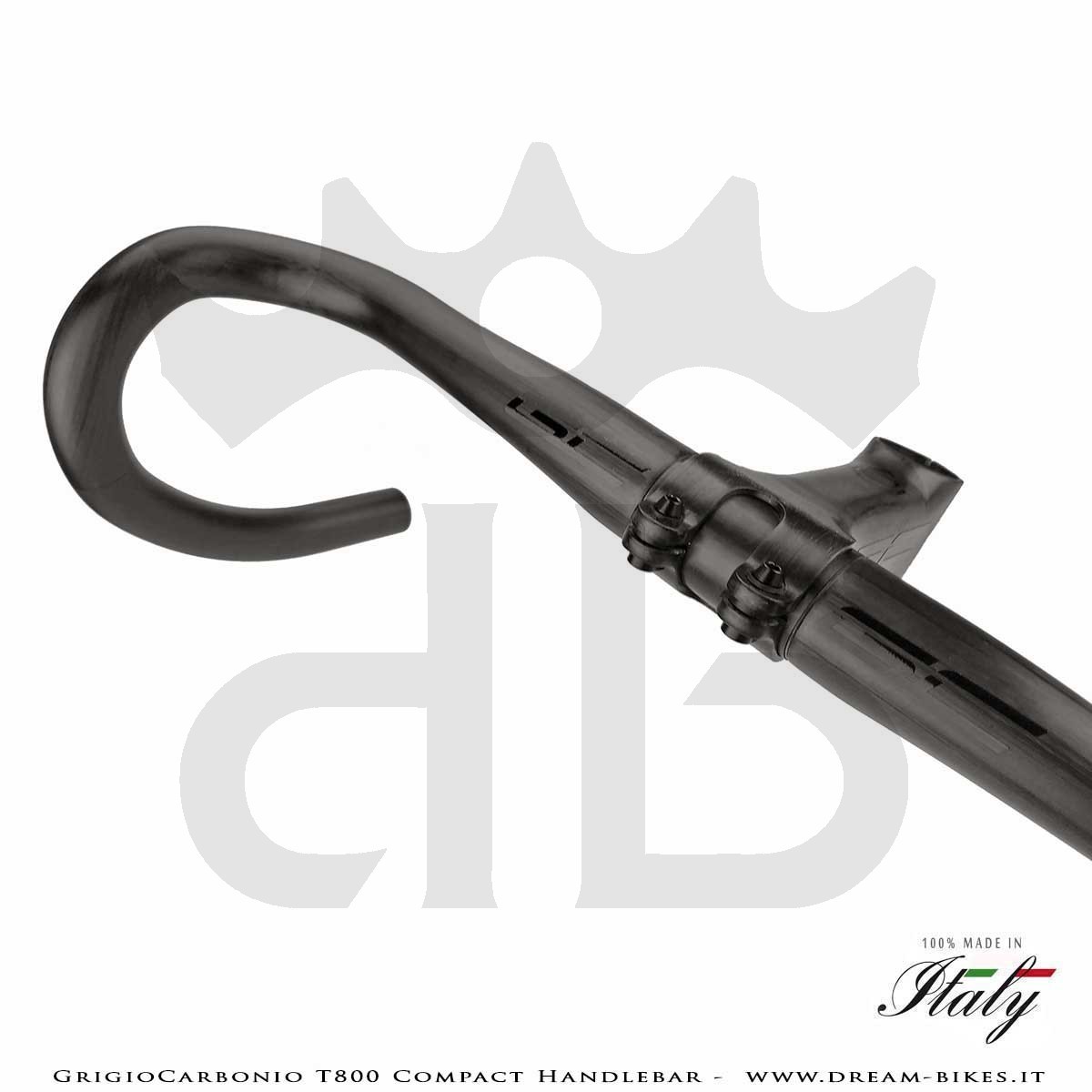 GrigioCarbonio Curva Manubrio Strada T800 Compact da 155 gr.