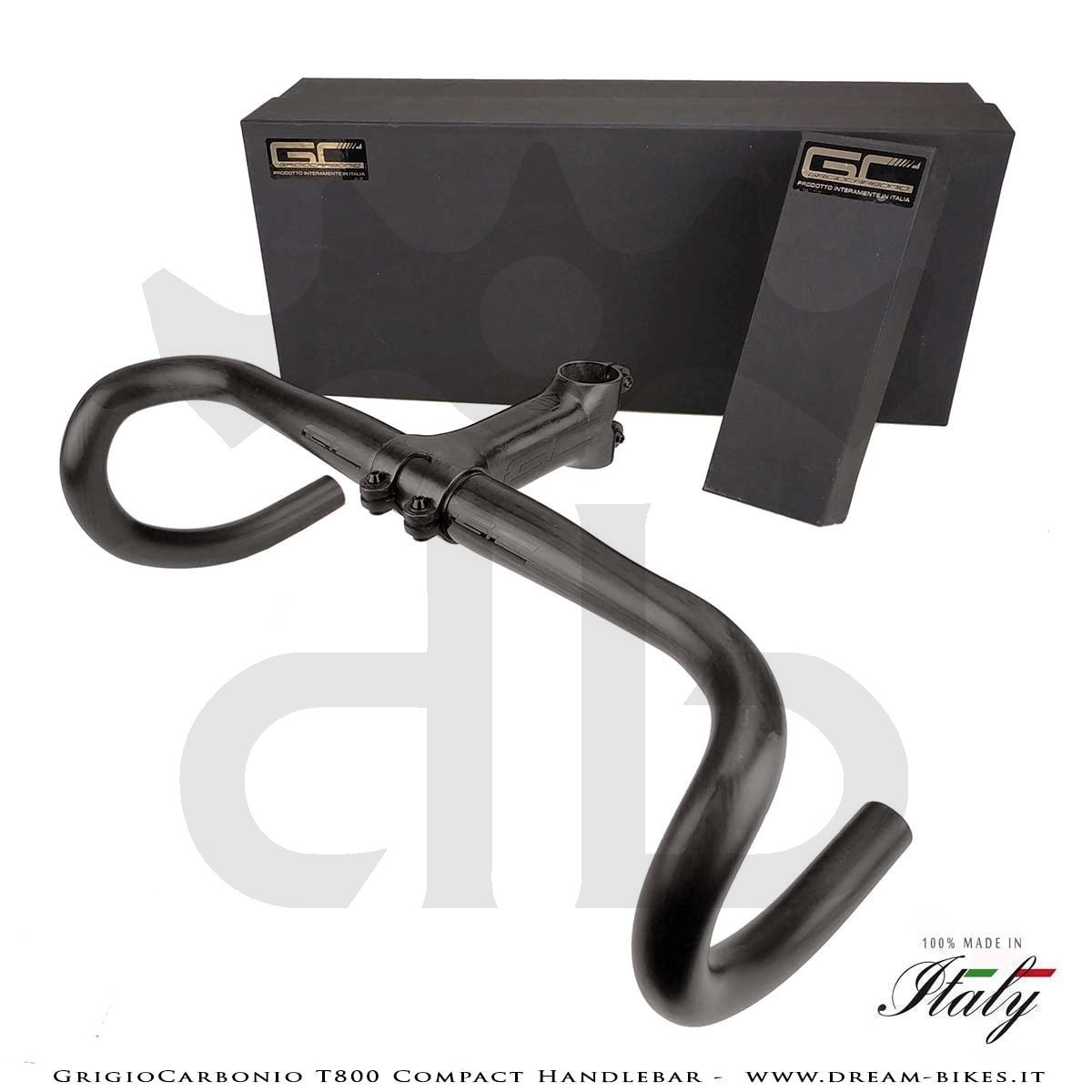 GrigioCarbonio T800 Carbon Road Compact Handlebar From 155 gr.