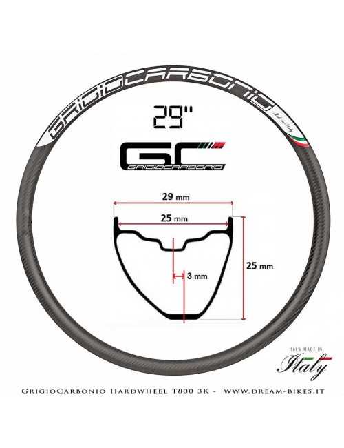 GrigioCarbonio HardWheel AS25 T800 3K Carbon 29" Clincher Rim 315 gr.
