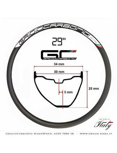 GrigioCarbonio HardWheel AS30 Cerchio Carbon 29" T800 3K 330 gr.