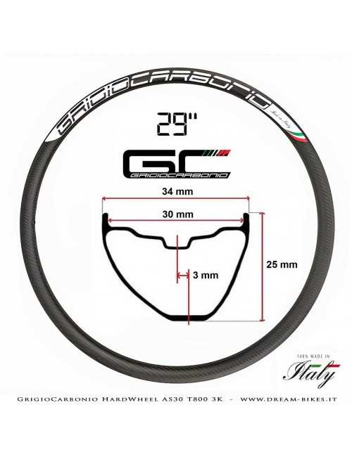 GrigioCarbonio HardWheel AS30 T800 3K Carbon 29" Clincher Rim 330 gr.