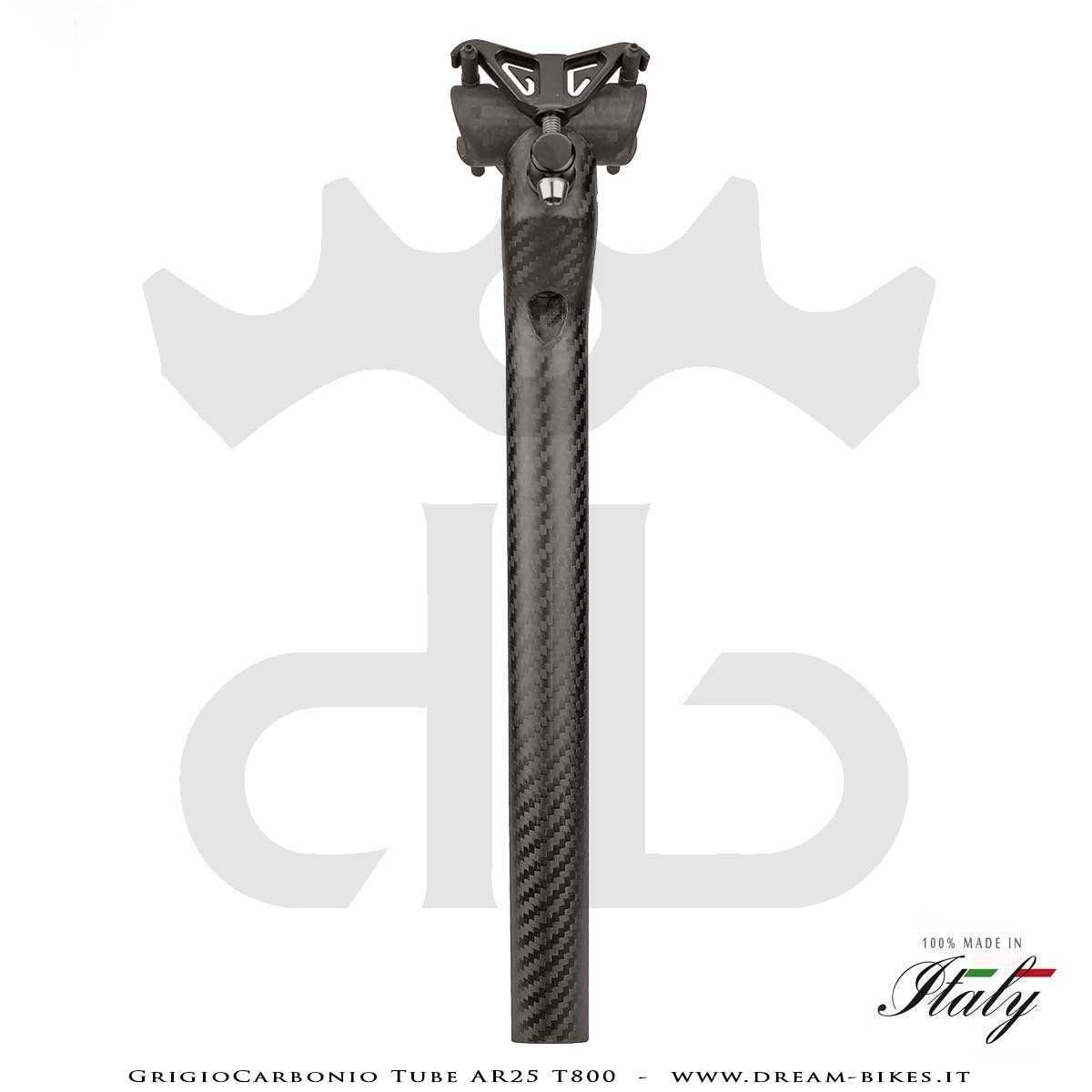 GrigioCarbonio Tube AR25 T800 Cannotto Reggisella Carbon Arretrato Offset 25 mm
