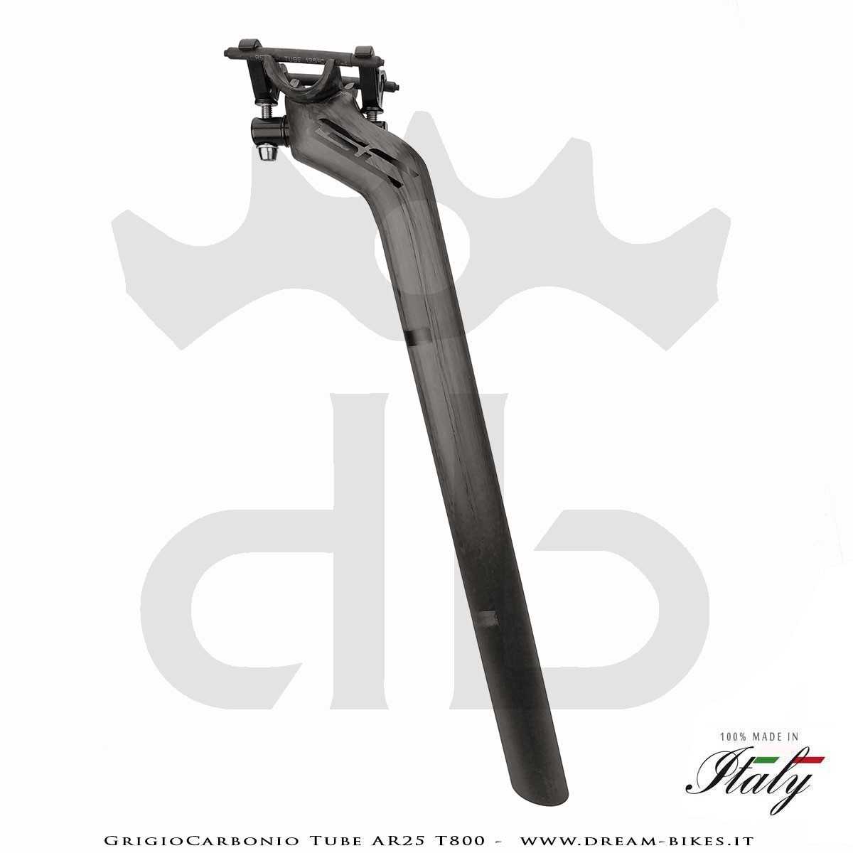 GrigioCarbonio Tube AR25 T800 Cannotto Reggisella Carbon Arretrato Offset 25 mm