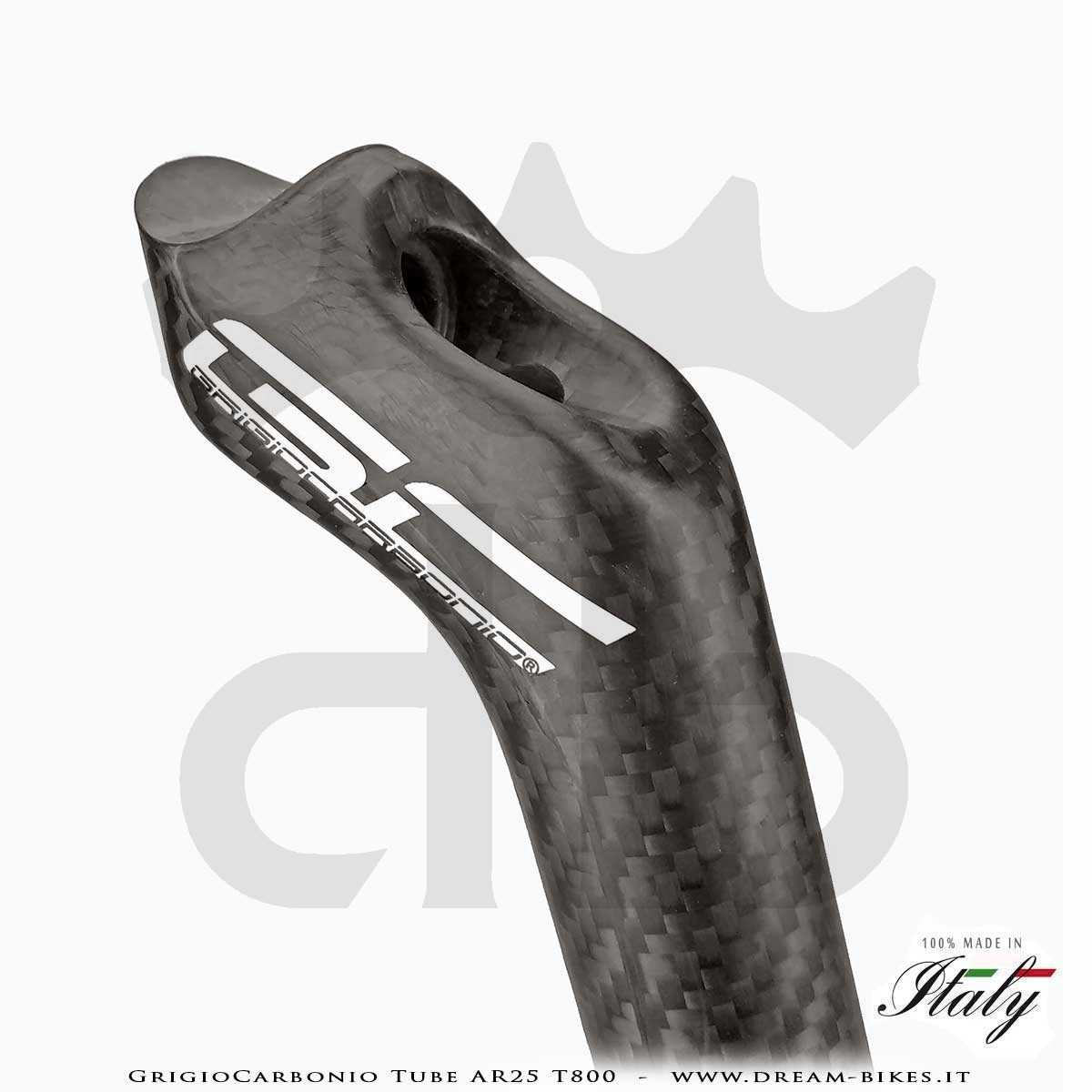 GrigioCarbonio Tube AR25 T800 Cannotto Reggisella Carbon Arretrato Offset 25 mm