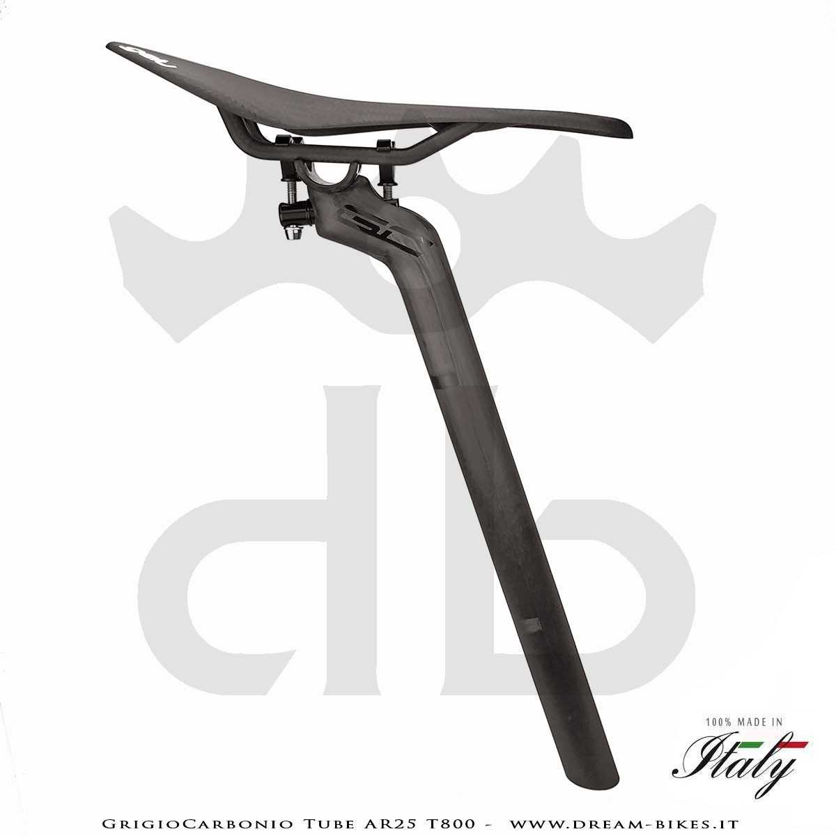 GrigioCarbonio Tube AR25 T800 Cannotto Reggisella Carbon Arretrato Offset 25 mm