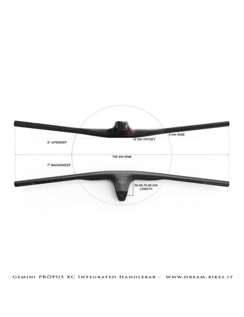 Gemini Propus  Manubrio Carbon Integrato MTB XC Ultraleggero Da 149 gr.