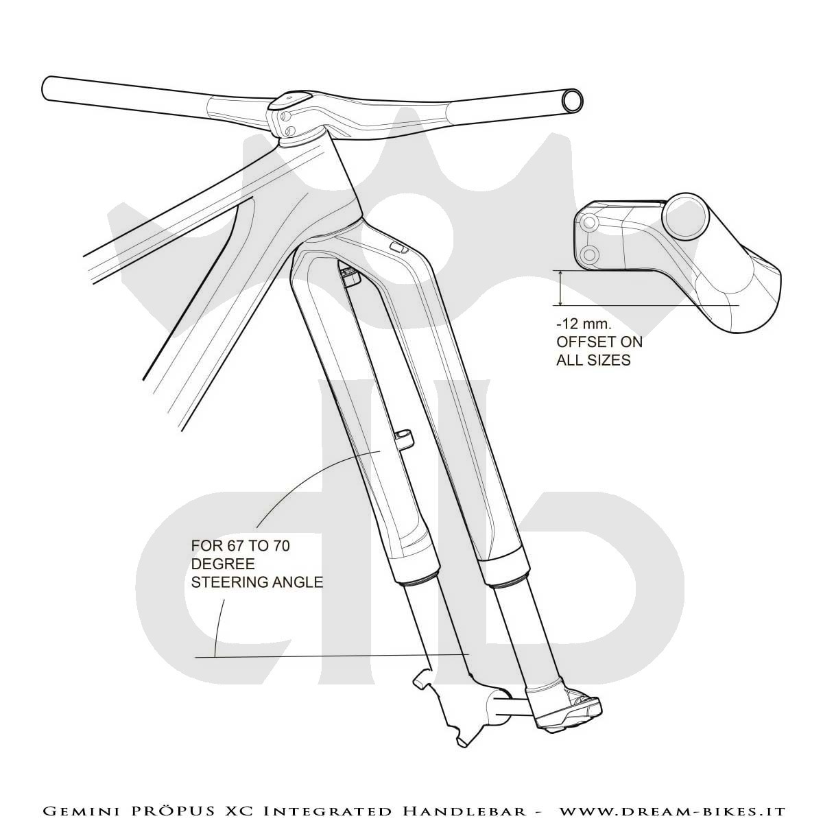 Gemini Propus  Manubrio Carbon Integrato MTB XC Ultraleggero Da 149 gr.