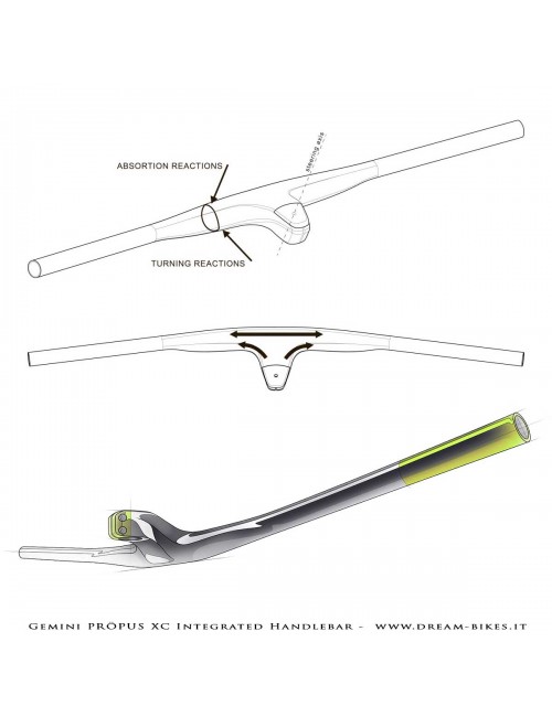 Gemini Propus  Manubrio Carbon Integrato MTB XC Ultraleggero Da 149 gr.