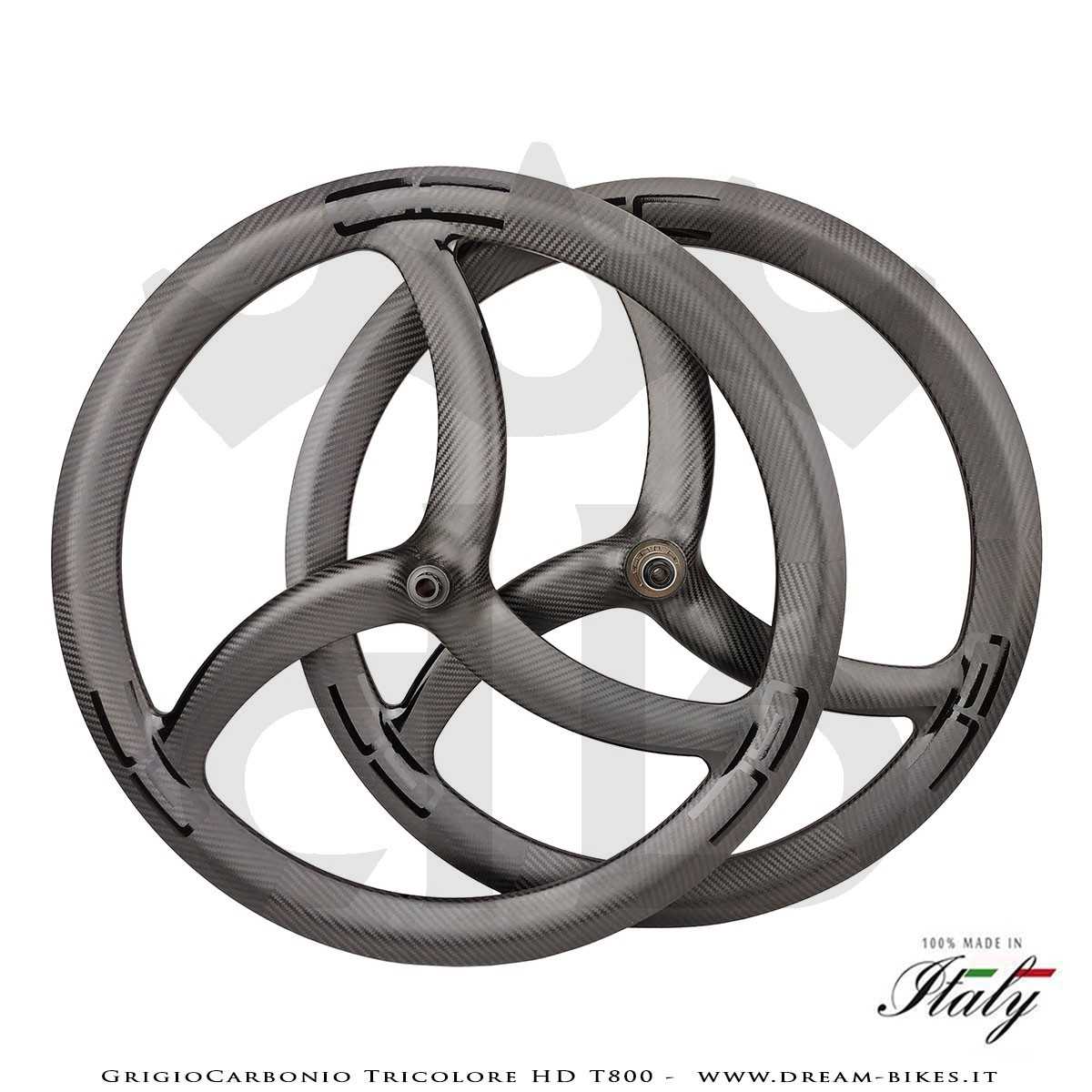 GrigioCarbonio Tricolore HD T800 29" Ruote a Razze Carbon E-Bike 1390 gr.