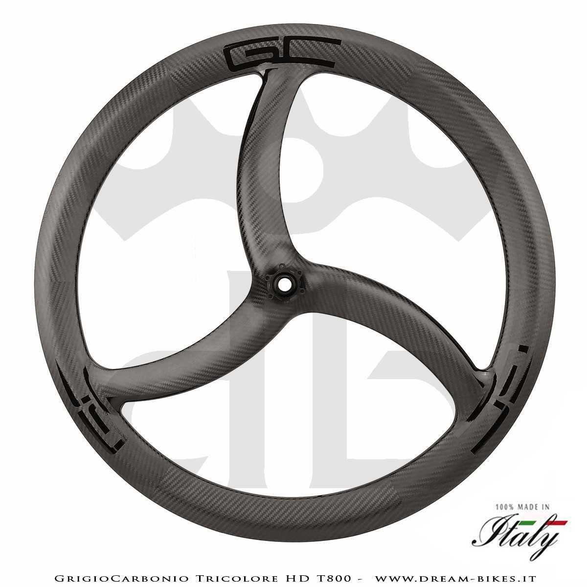 GrigioCarbonio Tricolore HD T800 29" Ruote a Razze Carbon E-Bike 1390 gr.