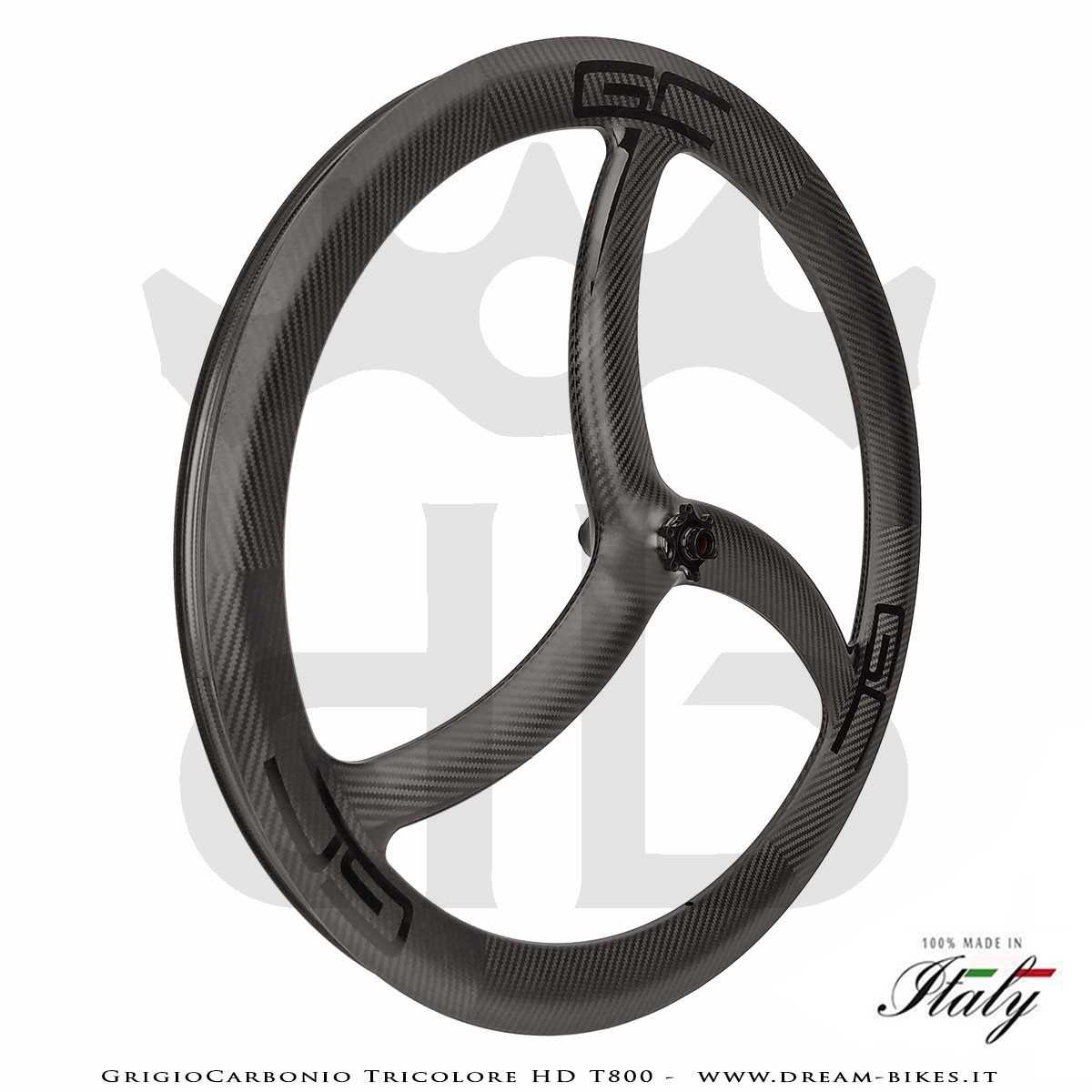 GrigioCarbonio Tricolore HD T800 29" Ruote a Razze Carbon E-Bike 1390 gr.