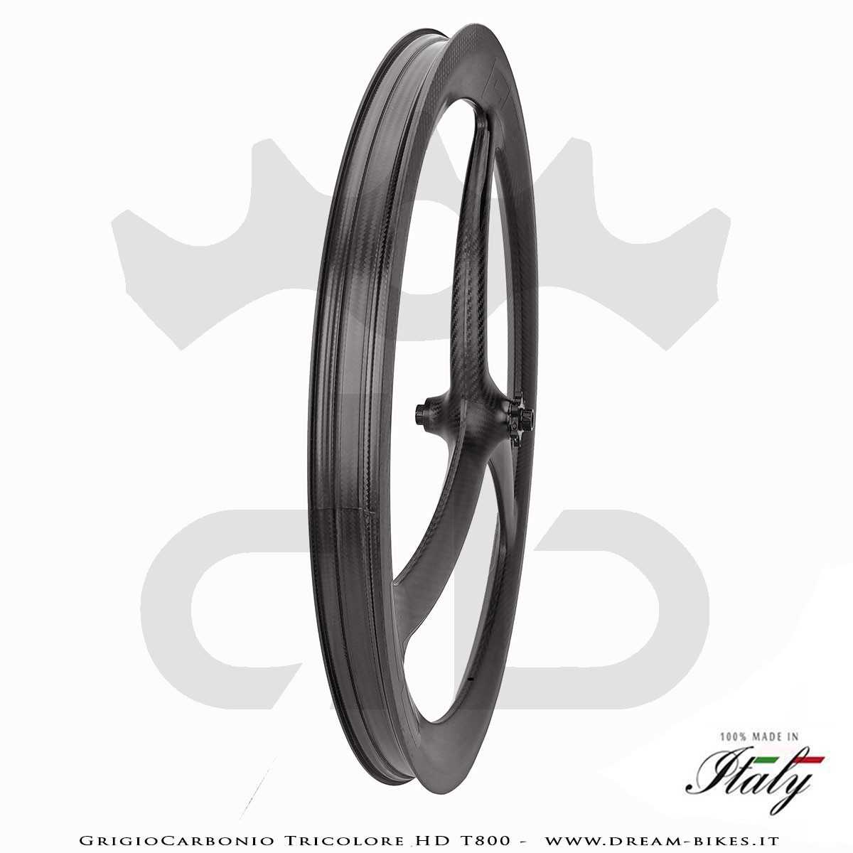 GrigioCarbonio Tricolore HD T800 29" Ruote a Razze Carbon E-Bike 1390 gr.