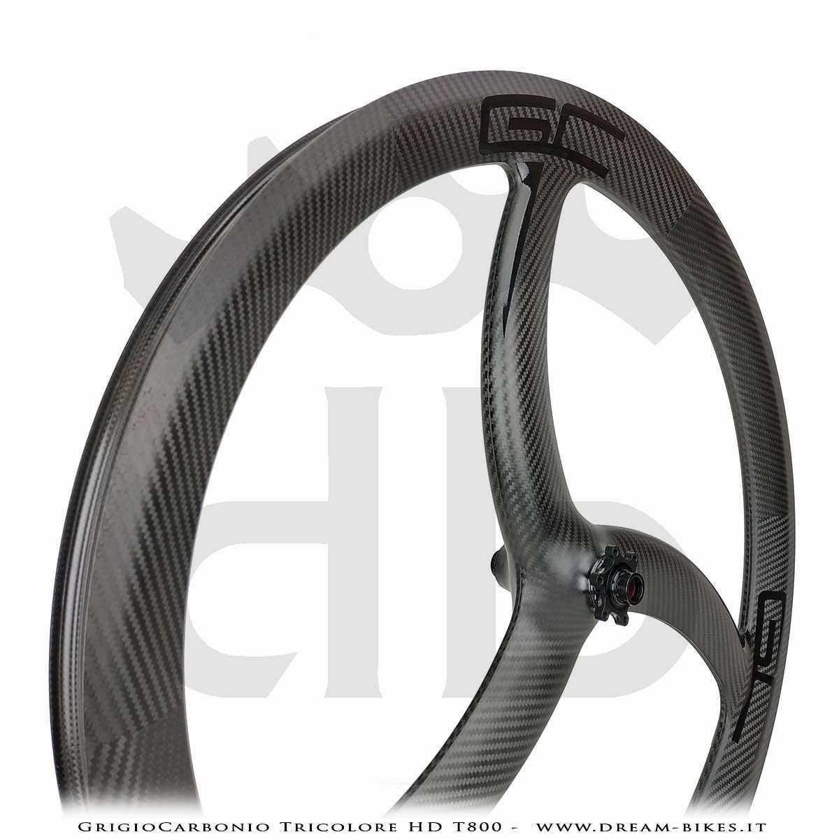 GrigioCarbonio Tricolore HD T800 29" Ruote a Razze Carbon E-Bike 1390 gr.