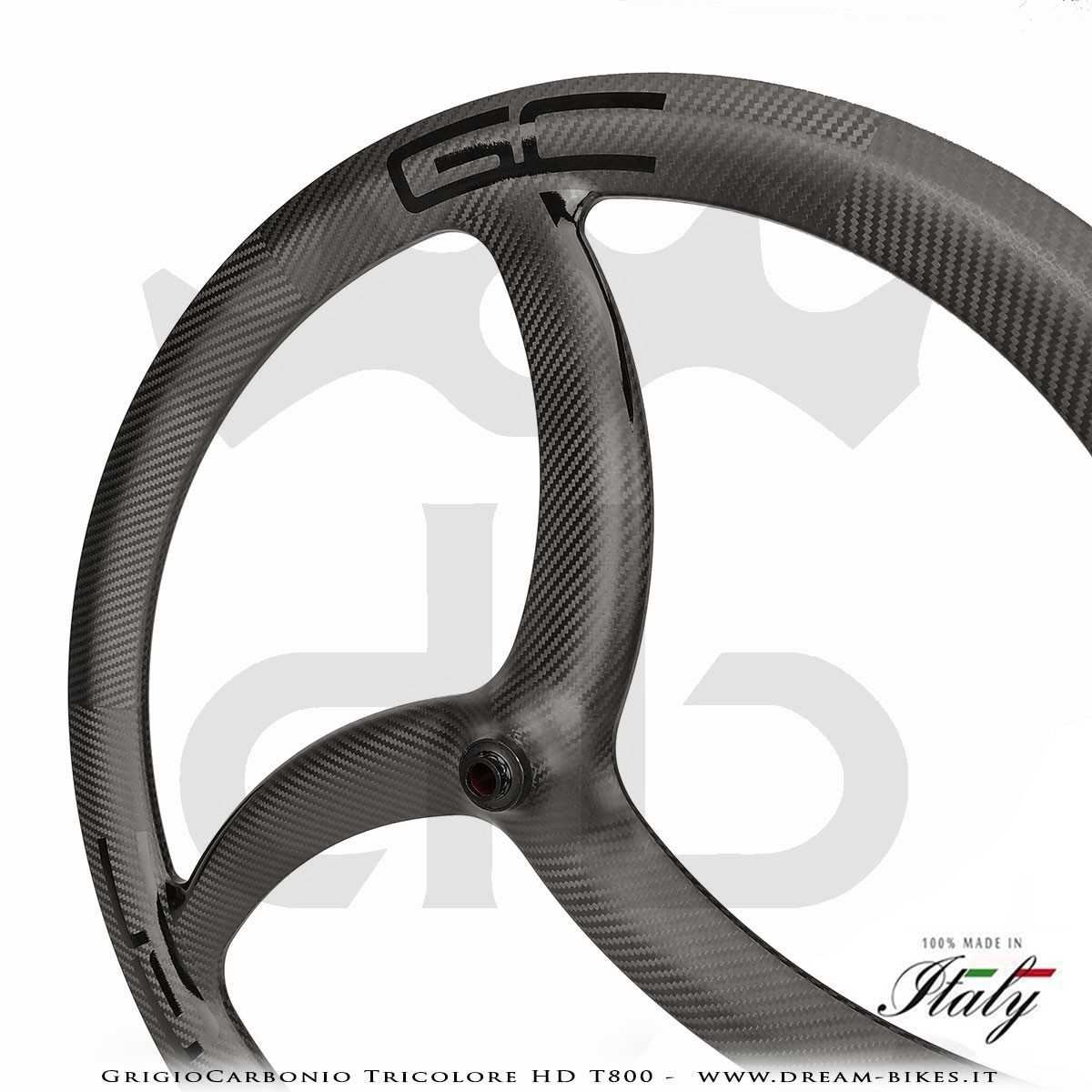 GrigioCarbonio Tricolore HD T800 29" Ruote a Razze Carbon E-Bike 1390 gr.