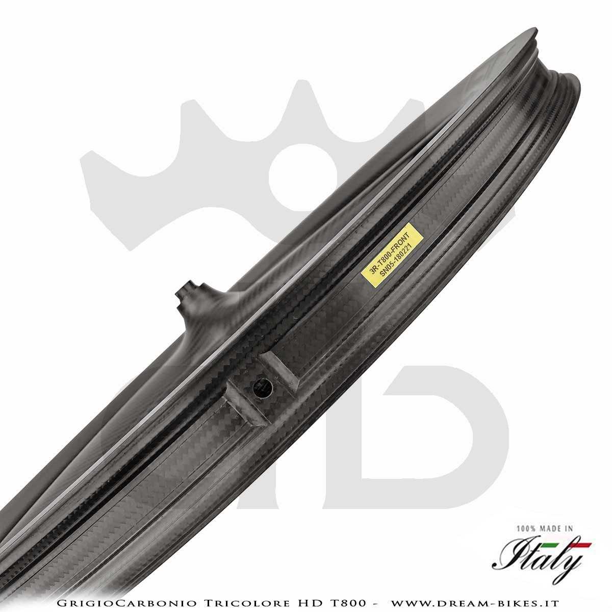 GrigioCarbonio Tricolore HD T800 29" Ruote a Razze Carbon E-Bike 1390 gr.