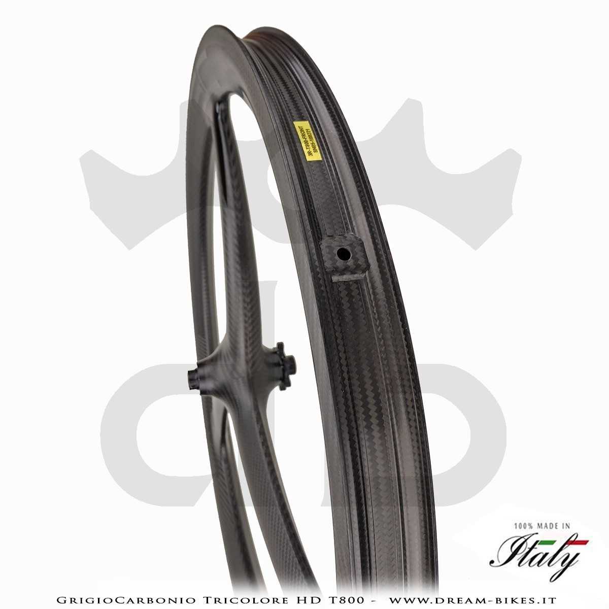 GrigioCarbonio Tricolore HD T800 29" Ruote a Razze Carbon E-Bike 1390 gr.