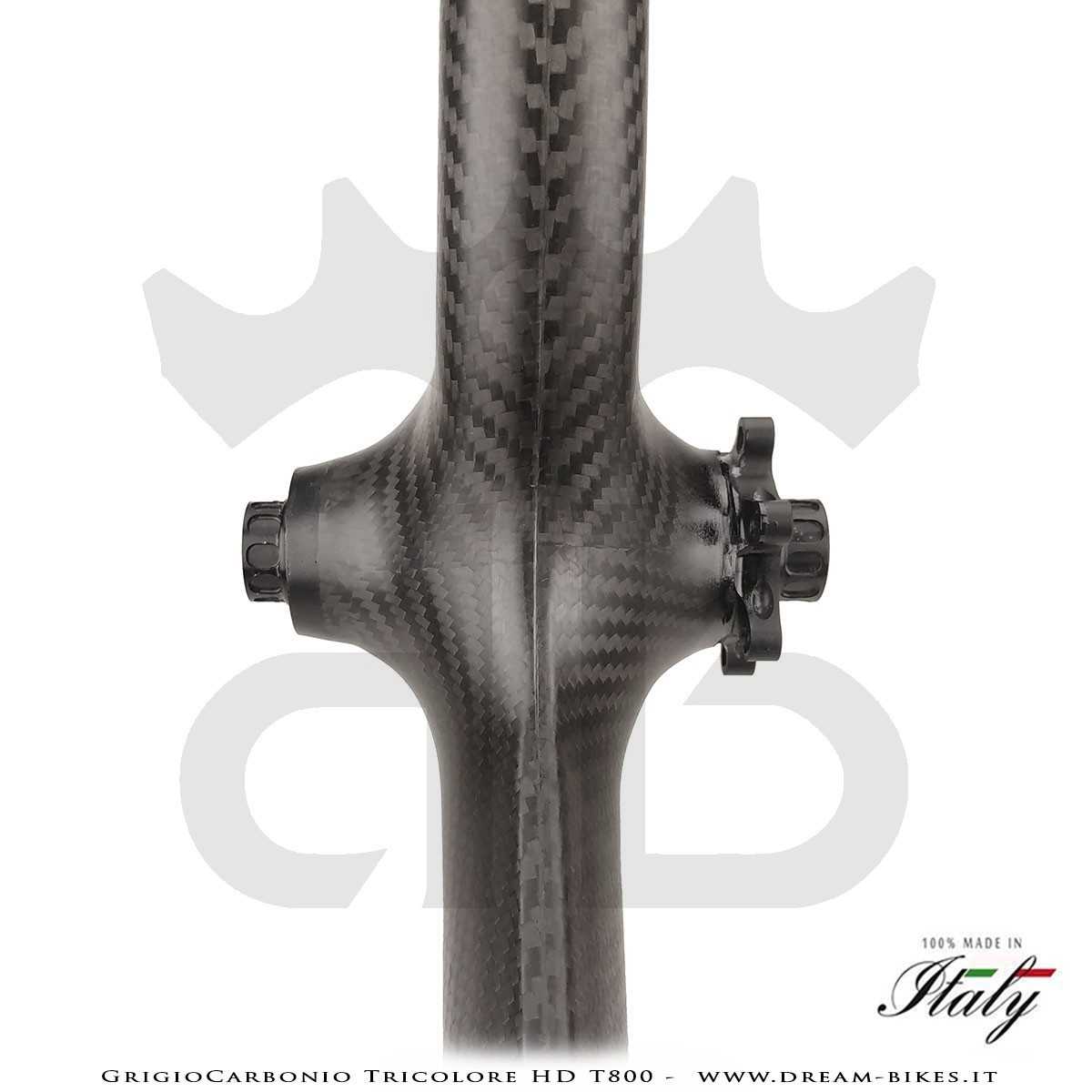 GrigioCarbonio Tricolore HD T800 29" Ruote a Razze Carbon E-Bike 1390 gr.