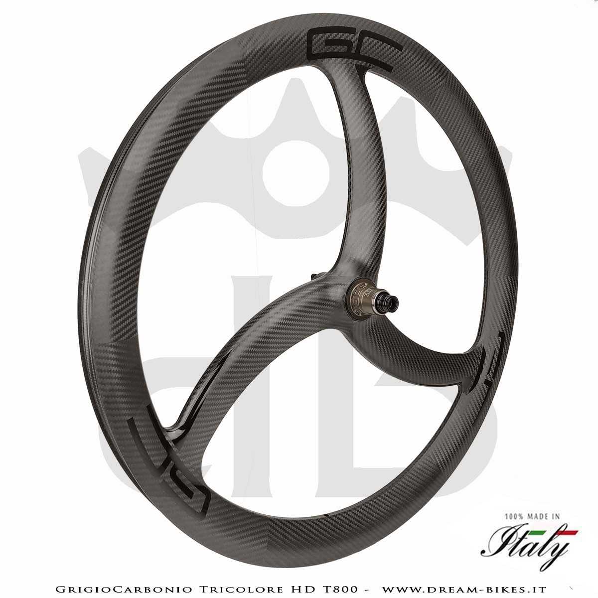GrigioCarbonio Tricolore HD T800 29" Ruote a Razze Carbon E-Bike 1390 gr.