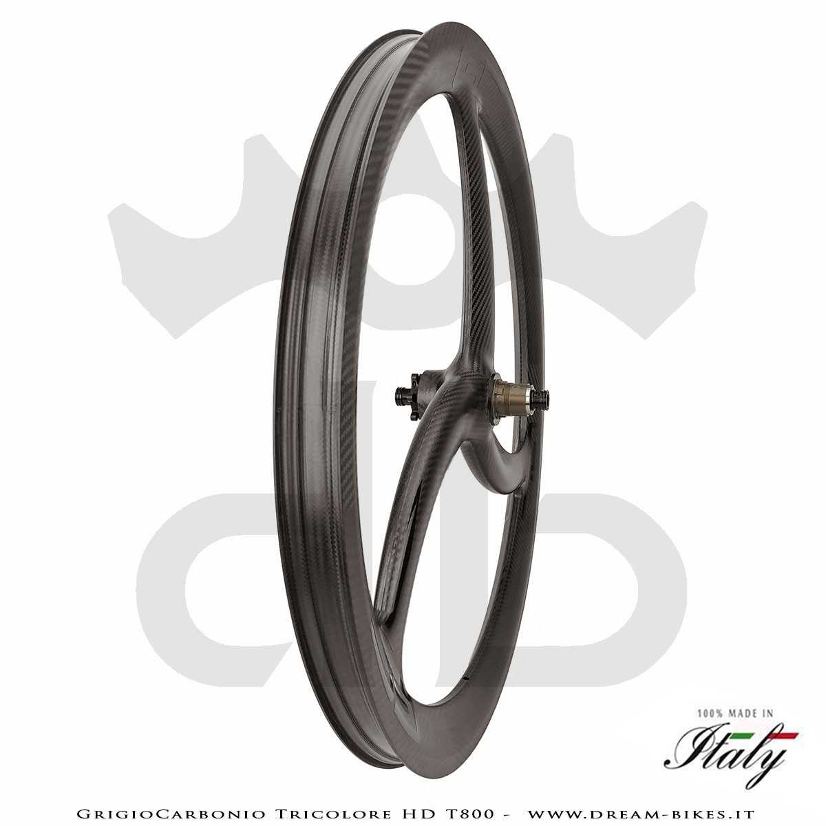 GrigioCarbonio Tricolore HD T800 29" Ruote a Razze Carbon E-Bike 1390 gr.