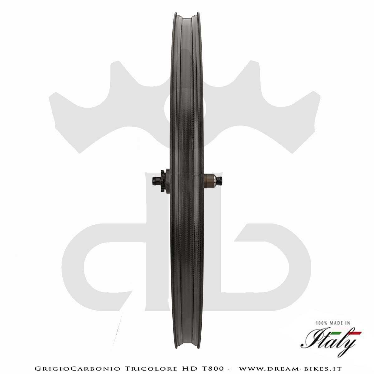 GrigioCarbonio Tricolore HD T800 29" Ruote a Razze Carbon E-Bike 1390 gr.