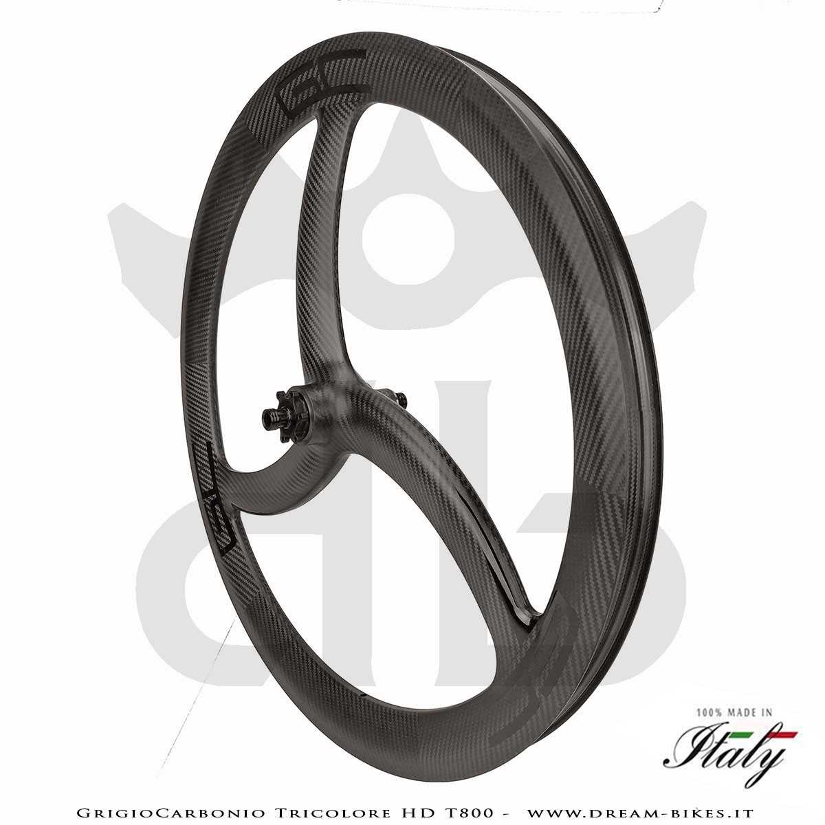 GrigioCarbonio Tricolore HD T800 29" Ruote a Razze Carbon E-Bike 1390 gr.