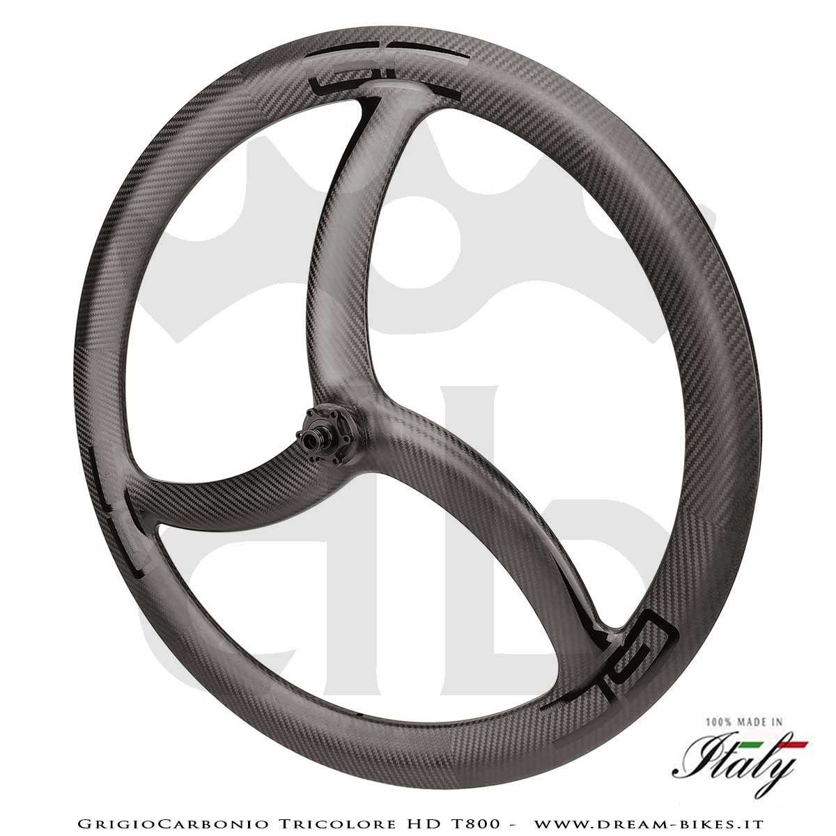 GrigioCarbonio Tricolore HD T800 29" Ruote a Razze Carbon E-Bike 1390 gr.