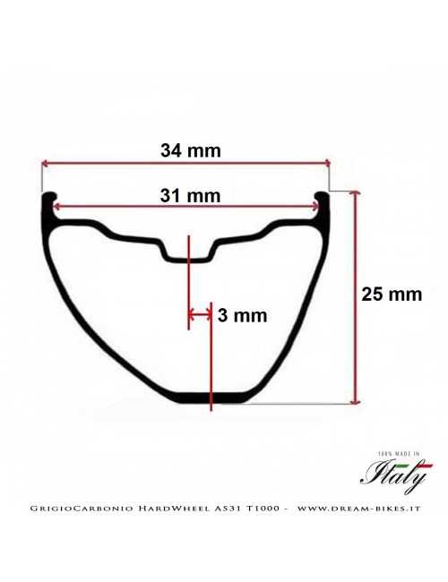 GrigioCarbonio HardWheel AS31 T1000  Carbon 29" Clincher Rim 290 gr.
