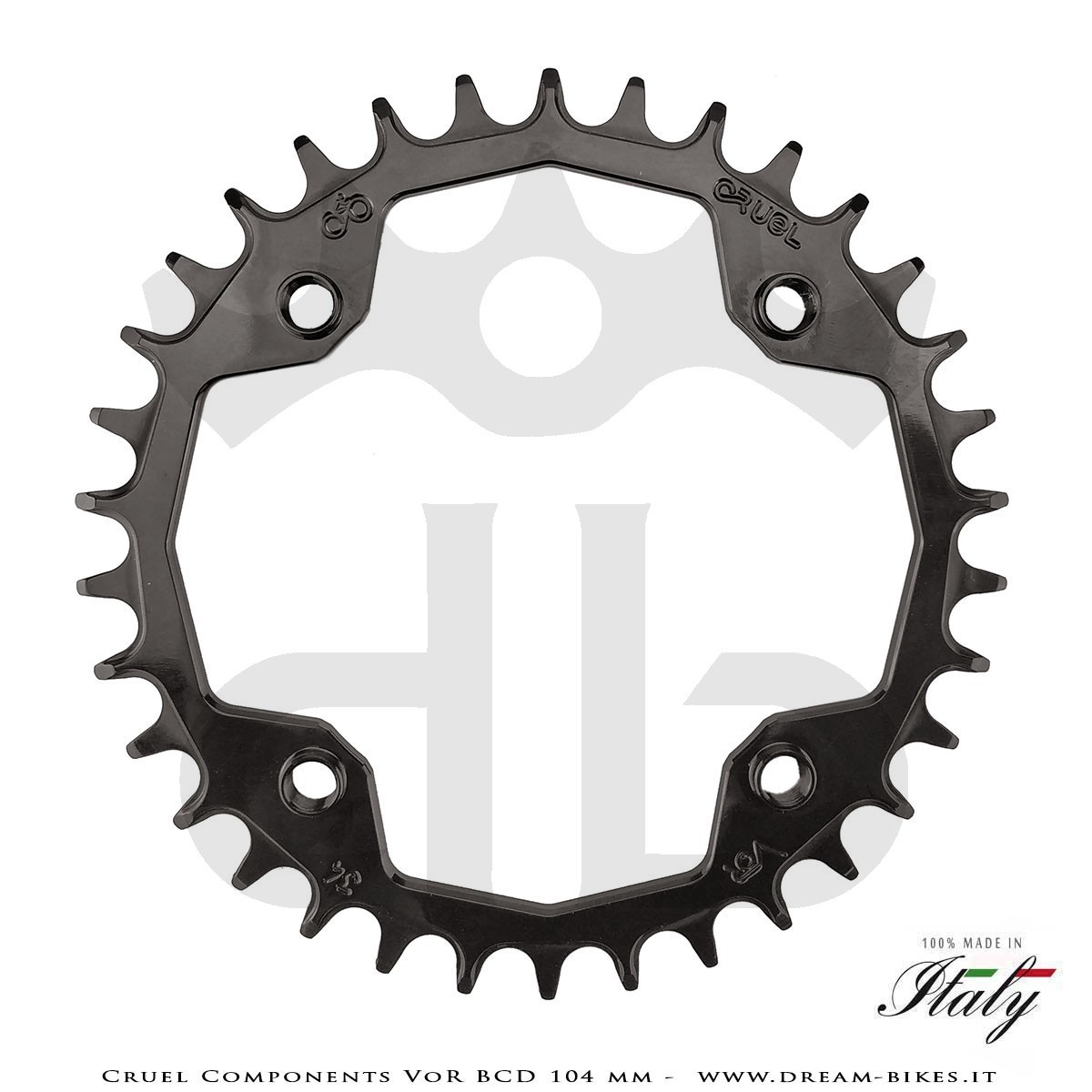 Cruel Components VoR BCD 104 mm Ultralight Aluminium Mono-Ring