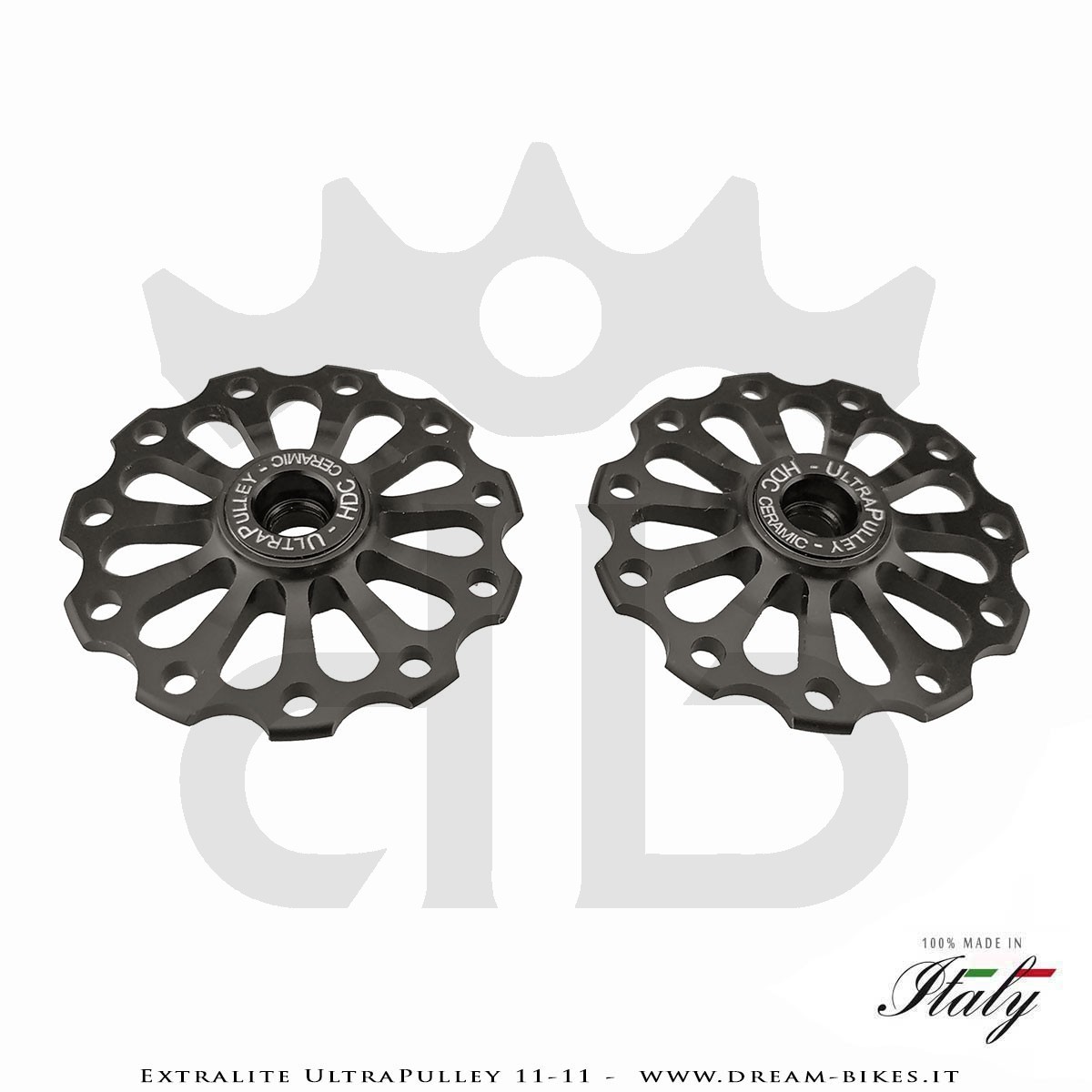 Extralite UltraPulley 11-11 Pulegge Cambio Ceramiche Ultralggere 11 Denti Sram, Shimano, Campagnolo
