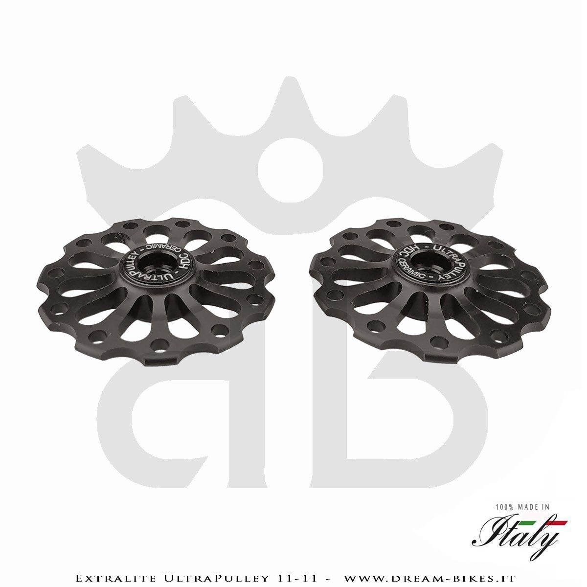 Extralite UltraPulley 11-11 Pulegge Cambio Ceramiche Ultralggere 11 Denti Sram, Shimano, Campagnolo