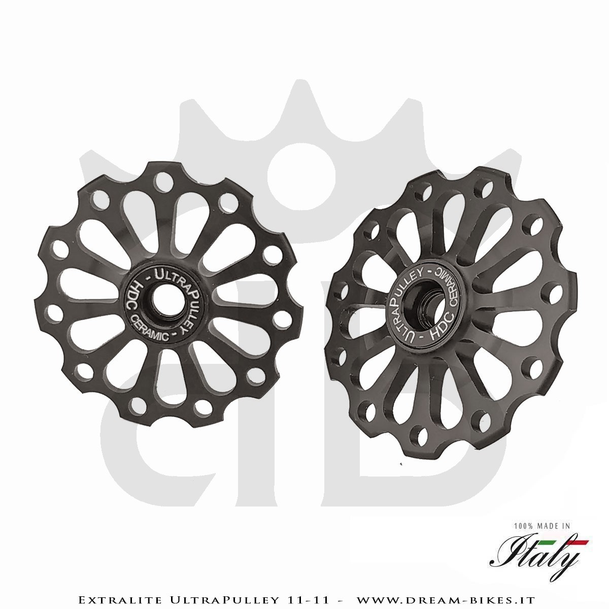 Extralite UltraPulley 11-11 Pulegge Cambio Ceramiche Ultralggere 11 Denti Sram, Shimano, Campagnolo